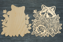 Raccoon lasercut svg, autumn raccoon laser cut or keychain Product Image 2