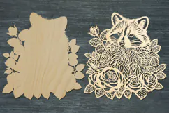 Raccoon lasercut svg, autumn raccoon laser cut or keychain Product Image 2