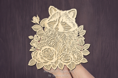 Raccoon lasercut svg, autumn raccoon laser cut or keychain Product Image 4