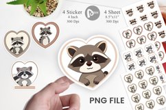 Sticker Heart Raccoon Product Image 1
