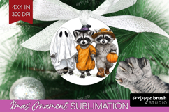 Raccoon Halloween Ornament PNG Spooky Season PNG Sublimation Product Image 1