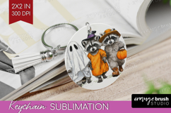 Raccoon Halloween Keychain PNG Spooky Season Keychain Product Image 1