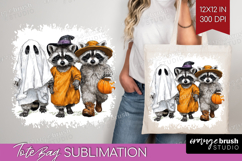 Raccoon Halloween Tote Bag Spooky Season Tote Bag PNG Product Image 1