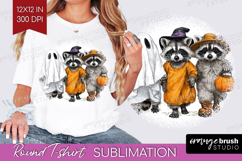 Raccoon Halloween Round Tshirt Background Spooky Season PNG Product Image 1