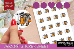 Raccoon Halloween Round Sticker Spooky Season Printable Product Image 1
