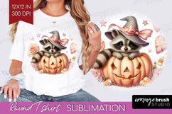 Raccoon Halloween Round Tshirt Background Coquette PNG Product Image 1