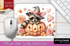 Raccoon Halloween Mouse Pad Sublimation Coquette Mousepad Product Image 1