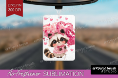 Raccoon Valentine Air Freshener PNG Cute Valentines Day PNG Product Image 1