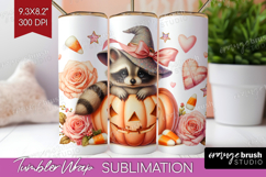 Raccoon Halloween Tumbler Wrap Coquette Tumbler PNG Product Image 1