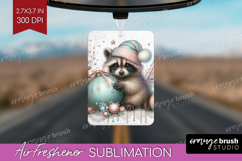 Raccoon Pastel Christmas Air Freshener PNG Coquette Xmas PNG Product Image 1