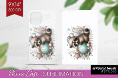 Raccoon Pastel Christmas Phone Case PNG Coquette Xmas Case Product Image 1