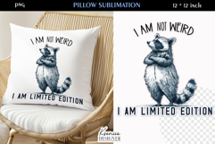 Funny Sarcastic Quotes Pillow Sublimation | Vintage Raccoon Product Image 1