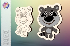 Raccoon character vector for laser cutting, woodland animal Product Image 1