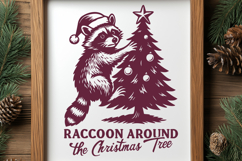 Raccoon Around the Christmas Tree SVG, Funny Xmas Raccoon Product Image 3