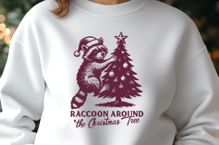 Raccoon Around the Christmas Tree SVG, Funny Xmas Raccoon Product Image 2