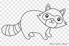 Striped tail raccoon bandit mask forest PNG animal clipart Product Image 1