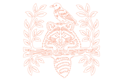 Raccoon &amp; Bird Laser Cut Wall Decor SVG Product Image 3