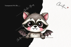 Cute Halloween Raccoon Peeking | Halloween PNG Product Image 2
