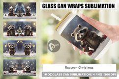 Glass Can Wraps Raccoon Christmas Product Image 1