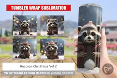 Tumbler Sublimation Raccoon Christmas Product Image 1