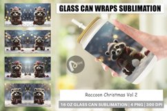 Glass Can Wraps Raccoon Christmas Product Image 1