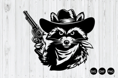 Raccoon Cowboy SVG, Raccoon SVG, Animal SVG Product Image 1