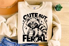 Cute But Feral PNG, Feral Girl PNG, Raccoon PNG, Funny PNG Product Image 3