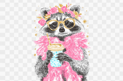 Funny Bougie Sassy Raccoon Sublimation PNG Design Product Image 1
