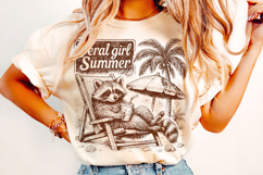 Feral Girl Summer PNG, Raccoon Summer PNG, Summer Funny PNG Product Image 2