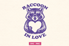 Raccoon in Love SVG | Cute Valentine's Woodland Animal PNG Product Image 1