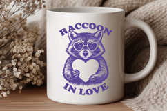 Raccoon in Love SVG | Cute Valentine's Woodland Animal PNG Product Image 3