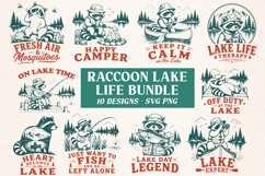 Raccoon Lake Life Bundle SVG, Camping Fishing PNG Bundle Product Image 1