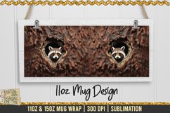 3D Tree Hollow - Raccoon Mug Wrap, 11oz 15oz Template Product Image 2