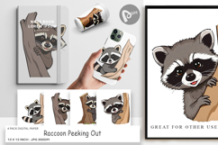 Digital Paper Peeking Raccoon Product Image 1