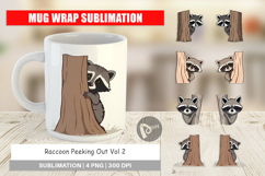 Mug Wrap Peeking Raccoon Product Image 1