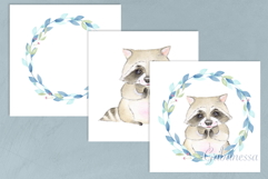 Cute Watercolor Raccoon Clipart Product Image 2