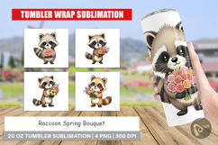 Tumbler Raccoon Spring Bouquet Product Image 1
