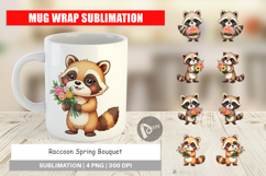 Mug Wrap Raccoon Spring Bouquet Product Image 1