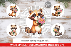 Wind Spinner Raccoon Spring Bouquet Product Image 1
