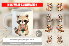 Mug Wrap Raccoon Spring Bouquet Product Image 1