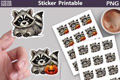 Raccoon Sticker| Fall Pumpkin Sticker Printable Product Image 1