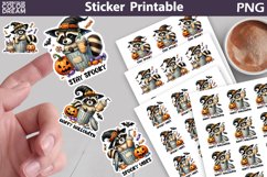 Raccoon Hat Sticker Printable | Halloween Sticker Product Image 1