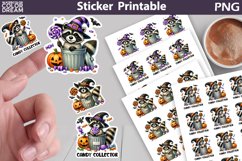 Raccoon Hat Sticker Printable | Halloween Sticker Product Image 1