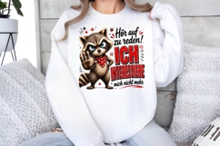 Raccoon Stop Talking Funny German Quote PNG Design Product Image 2