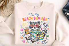 beach bum raccoon, raccoon summer png, coastal raccoon png, funny beach design, animal sublimation, summer shirt png, beach vacation png, raccoon lover gift, cute coastal design, beach animal png