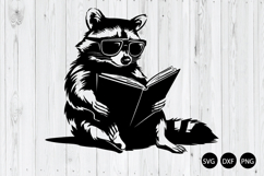 Cool Raccoon Sunglasses Reading Book SVG, Raccoon SVG Product Image 1