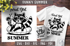 Raccoon svg Funny Summer Beach Feral Girl Summer