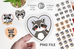 Sticker Heart Raccoon Product Image 1