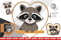 Clipart Heart Raccoon Product Image 1
