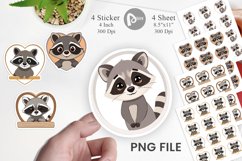 Sticker Heart Raccoon Product Image 1